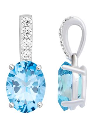 Lykka Elegance blue topaz diamond pendant