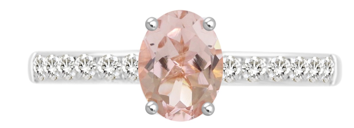 Lykka Elegance pink white gold morganite-diamond-ring 0,22 ct