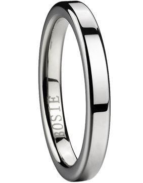 Bosie ring TI&TU316J/3, titanium / tungsten 3mm