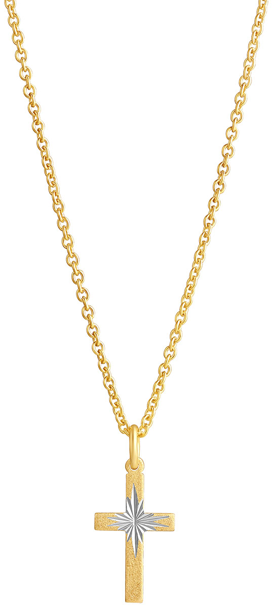 Top Gold silver decorative engraved cross 10x18mm goldplated 5250891509