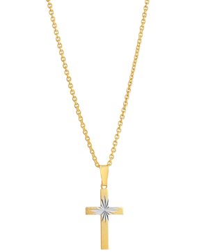 Top Gold silver decorative engraved cross 13x23mm goldplated 5250901509