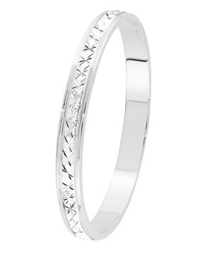 Lykka Exclusive white gold diamond cut engagement ring 2,6 mm