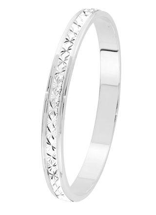Lykka Exclusive white gold diamond cut engagement ring 2,6 mm 