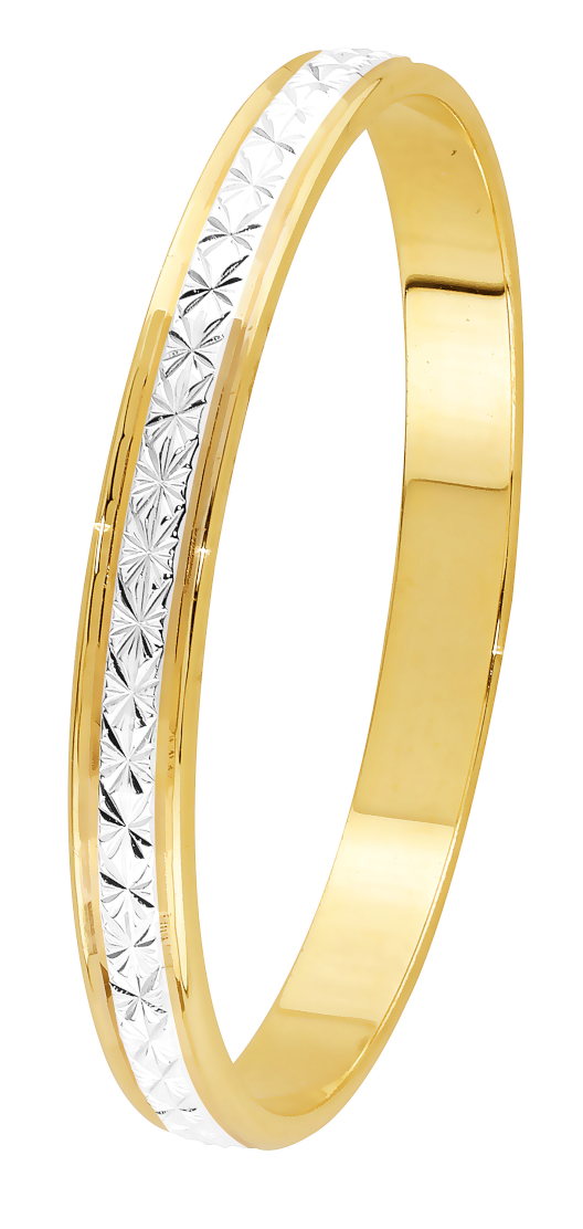 Lykka Exclusive gold two-tone diamond cut engagement ring 2,6 mm