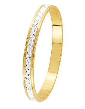 Lykka Exclusive gold two-tone diamond cut engagement ring 2,6 mm
