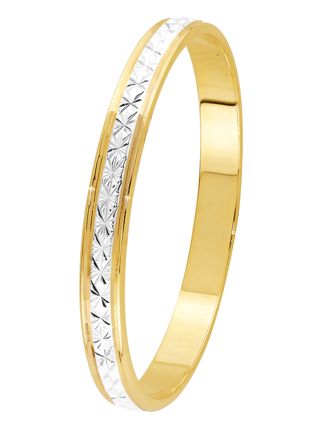 Lykka Exclusive gold two-tone diamond cut engagement ring 2,6 mm