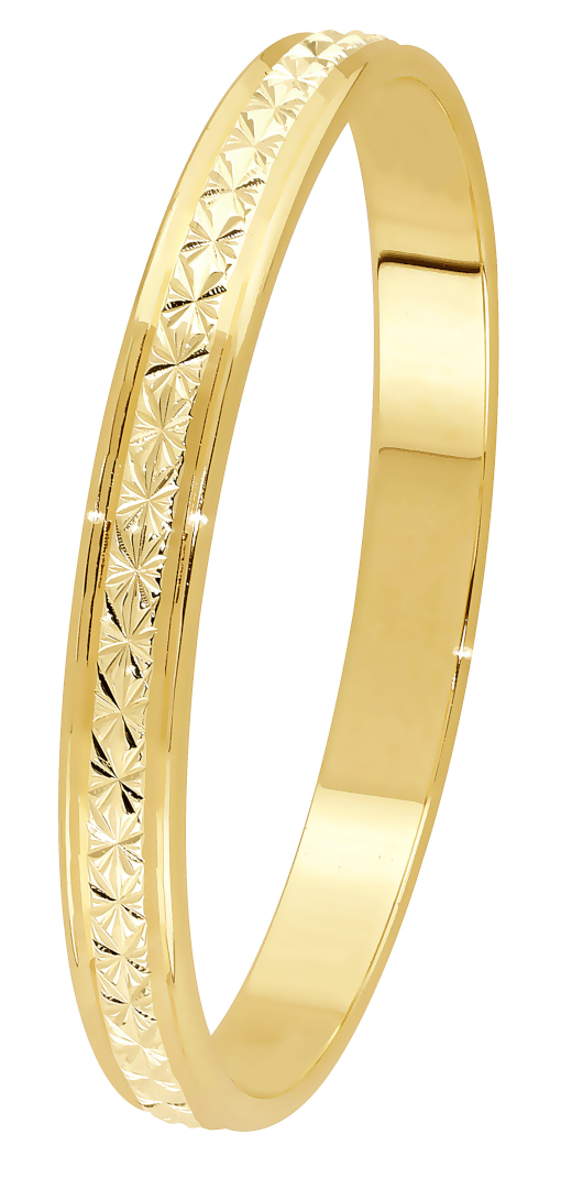 Lykka Exclusive yellow gold diamond cut engagement ring 2,6 mm