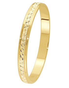 Lykken Exclusive yellow gold diamond cut engagement ring 2,6 mm