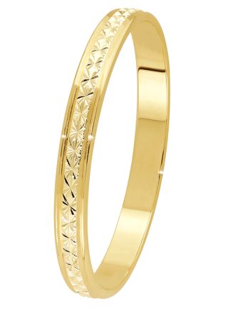 Lykka Exclusive yellow gold diamond cut engagement ring 2,6 mm