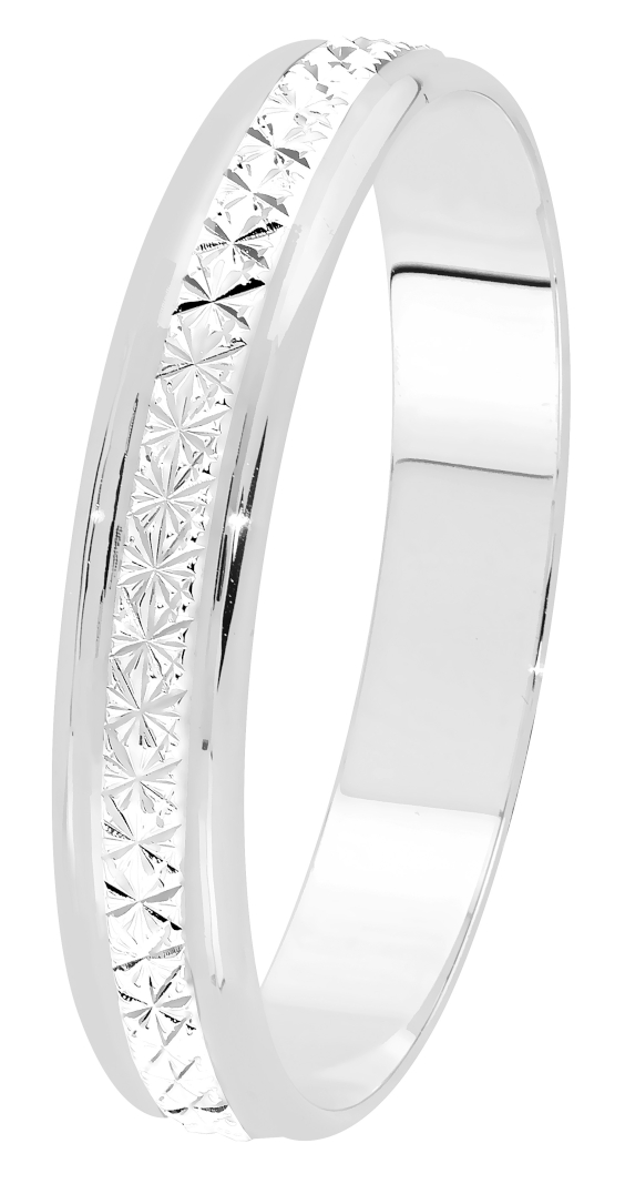 Lykka Exclusive white gold diamond cut engagement ring 4 mm