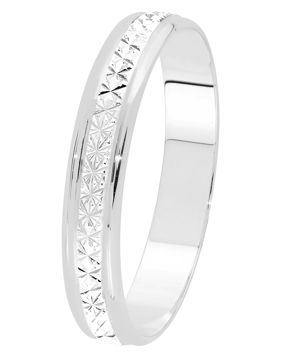 Lykken Exclusive white gold diamond cut engagement ring 4 mm