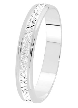 Lykka Exclusive white gold diamond cut engagement ring 4 mm