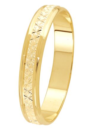 Lykka Exclusive yellow gold diamond cut engagement ring 4 mm