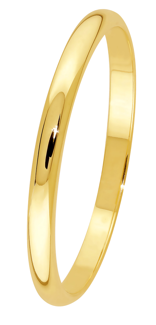 Lykka Exclusive yellow gold plain engagement ring 2 mm-180