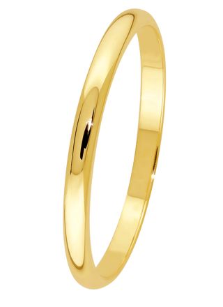 Lykka Exclusive yellow gold plain engagement ring 2 mm