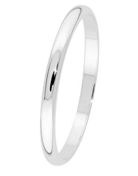 Lykka Exclusive white gold plain engagement ring 2 mm