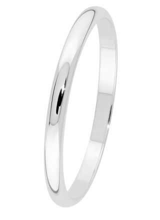 Lykka Exclusive white gold plain engagement ring 2 mm 