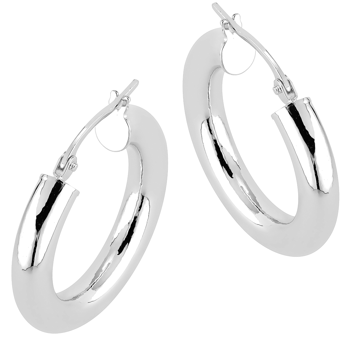 Lykka Basics smooth hoops in silver 15 x 4 mm 