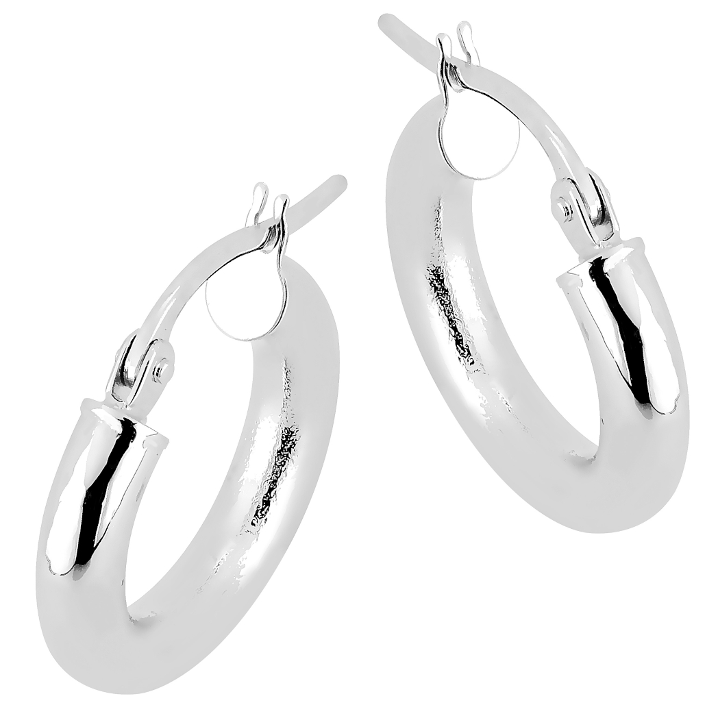 Lykka Basics smooth hoops in silver 10 x 3 mm 