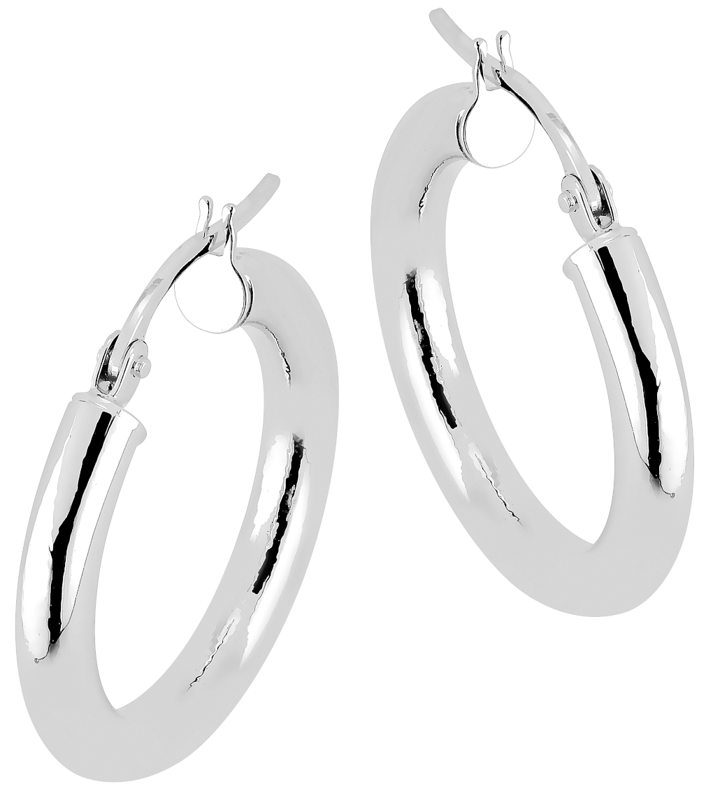Lykka Basics smooth hoops in silver 15 x 3 mm 