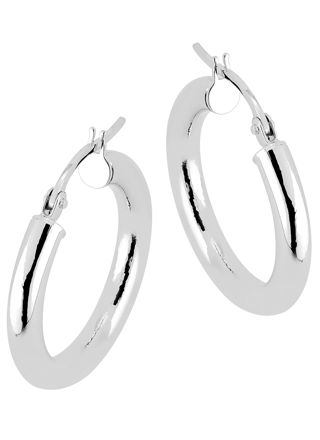 Lykka Basics smooth hoops in silver 15 x 3 mm