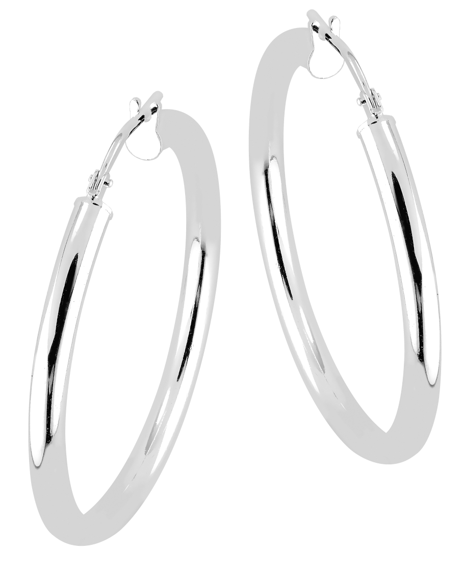 Lykka Basics smooth hoops in silver 30 x 3 mm 