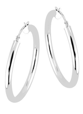 Lykka Basics smooth hoops in silver 30 x 3 mm