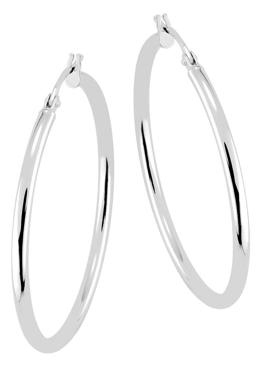 Lykka Basics smooth hoops in silver 30 x 2 mm 