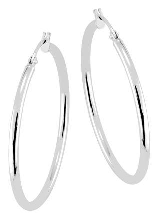 Lykka Basics smooth hoops in silver 30 x 2 mm 