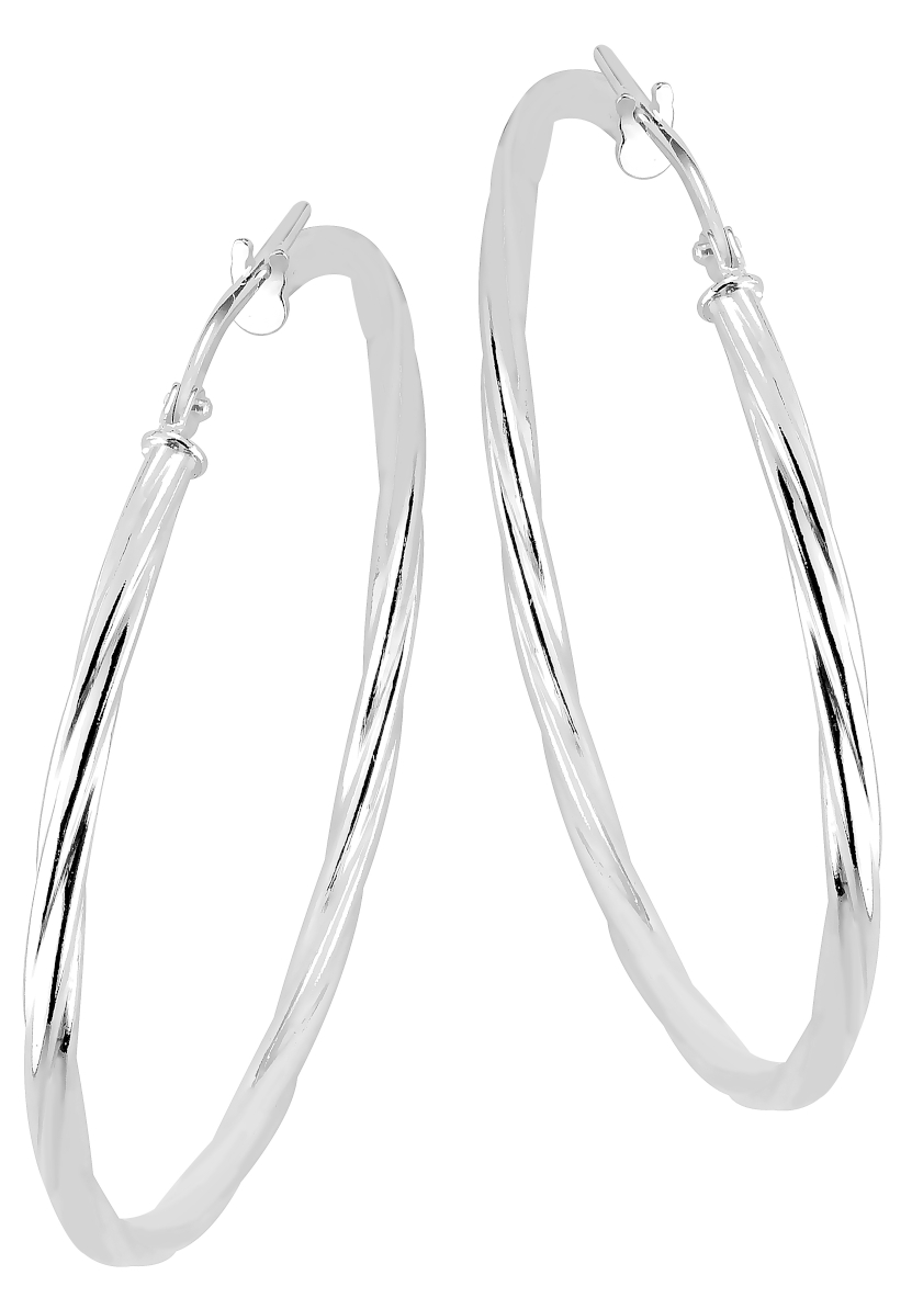 Lykka Basics twisted hoops silver 40 mm