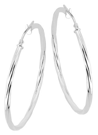 Lykka Basics twisted hoops silver 40 mm