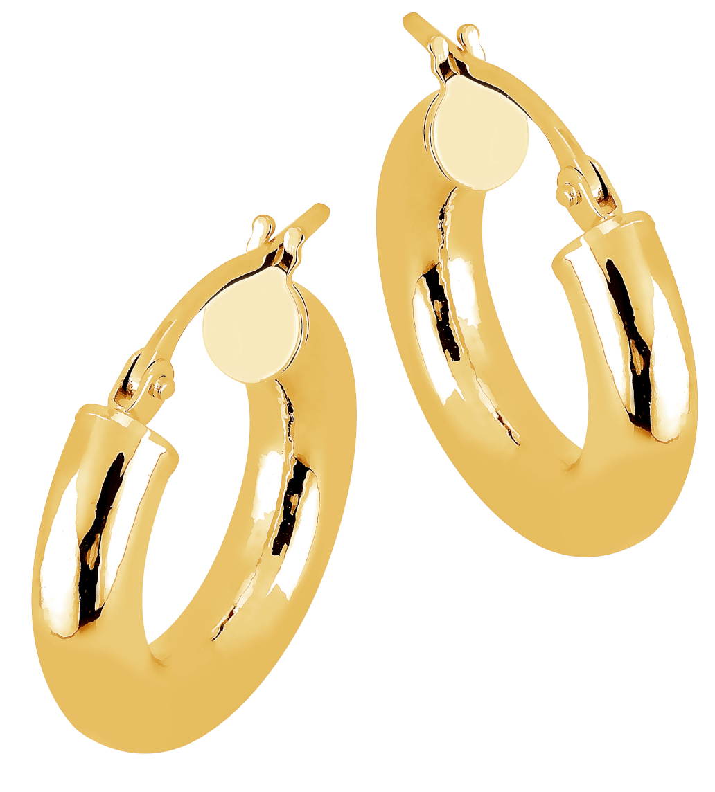 Lykka Casuals smooth hoops in yellow gold 10 x 3 mm