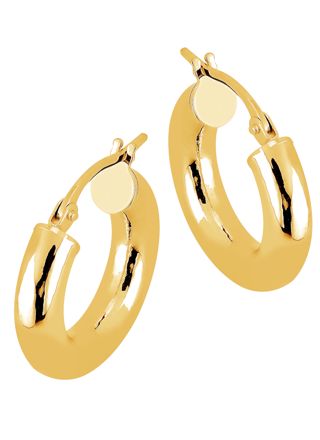 Lykka Casuals smooth hoops in yellow gold 10 x 3 mm