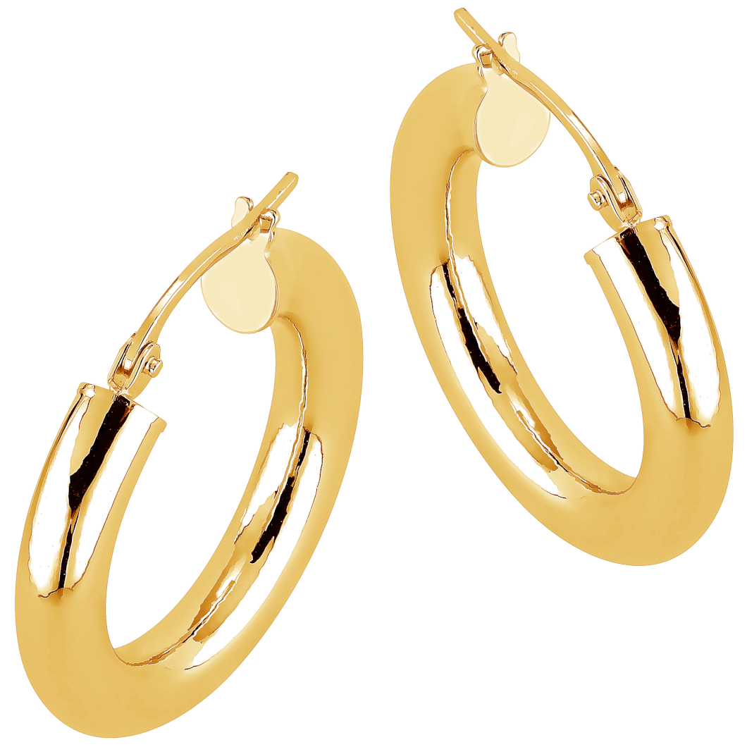 Lykka Casuals smooth hoops in yellow gold 15 x 4 mm 