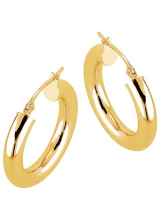 Lykka Casuals smooth hoops in yellow gold 15 x 4 mm