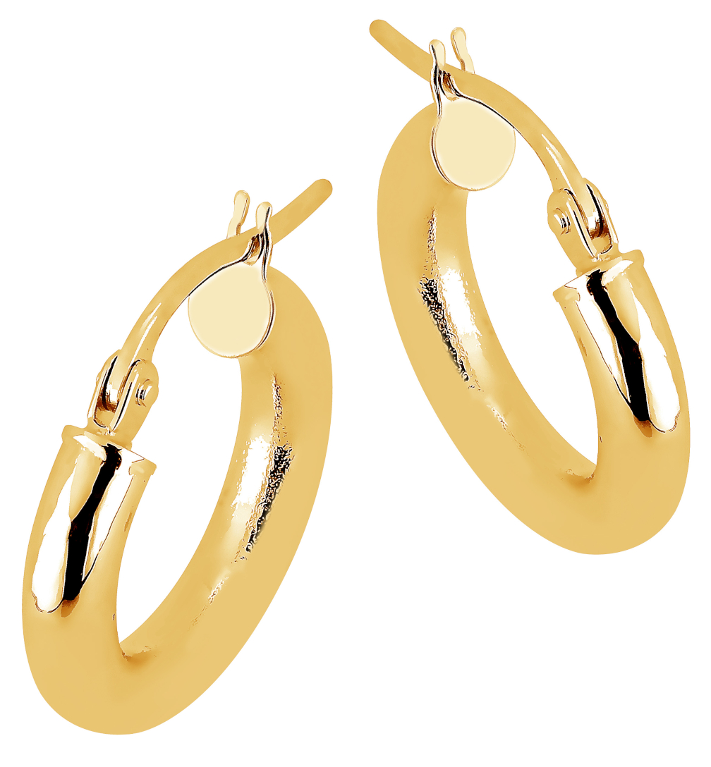 Lykka Casuals smooth hoops in yellow gold 10 x 3 mm 