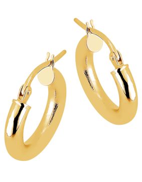 Lykken Casuals smooth hoops in yellow gold 10 x 3 mm