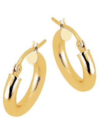 Lykka Casuals smooth hoops in yellow gold 10 x 3 mm