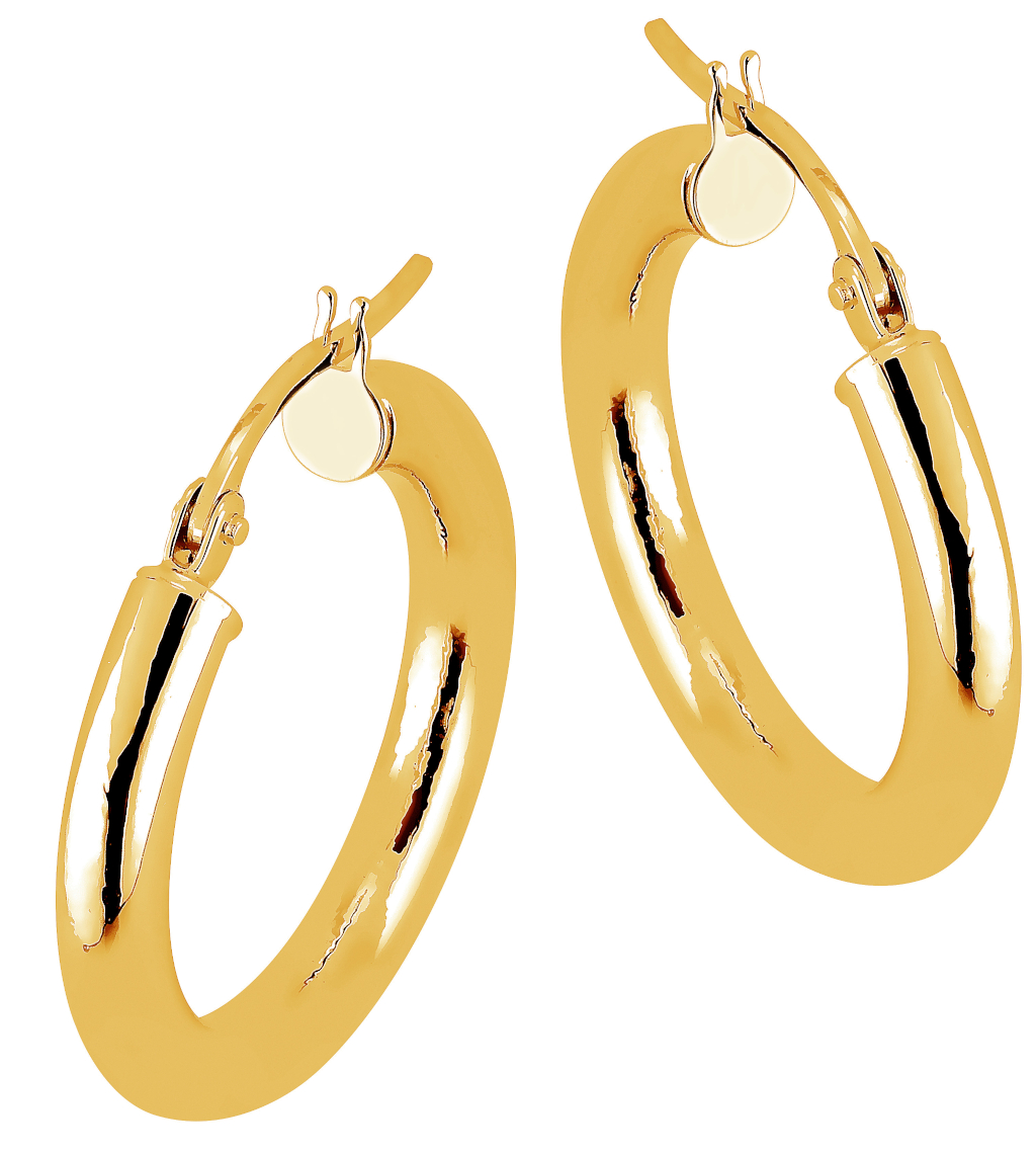 Lykka Casuals smooth hoops in yellow gold 15 x 3 mm 