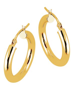 Lykken Casuals smooth hoops in yellow gold 15 x 3 mm