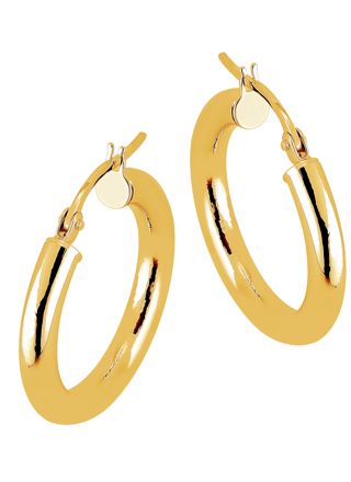 Lykka Casuals smooth hoops in yellow gold 15 x 3 mm