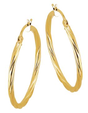 Lykken Casuals twisted hoops in yellow gold 25 mm