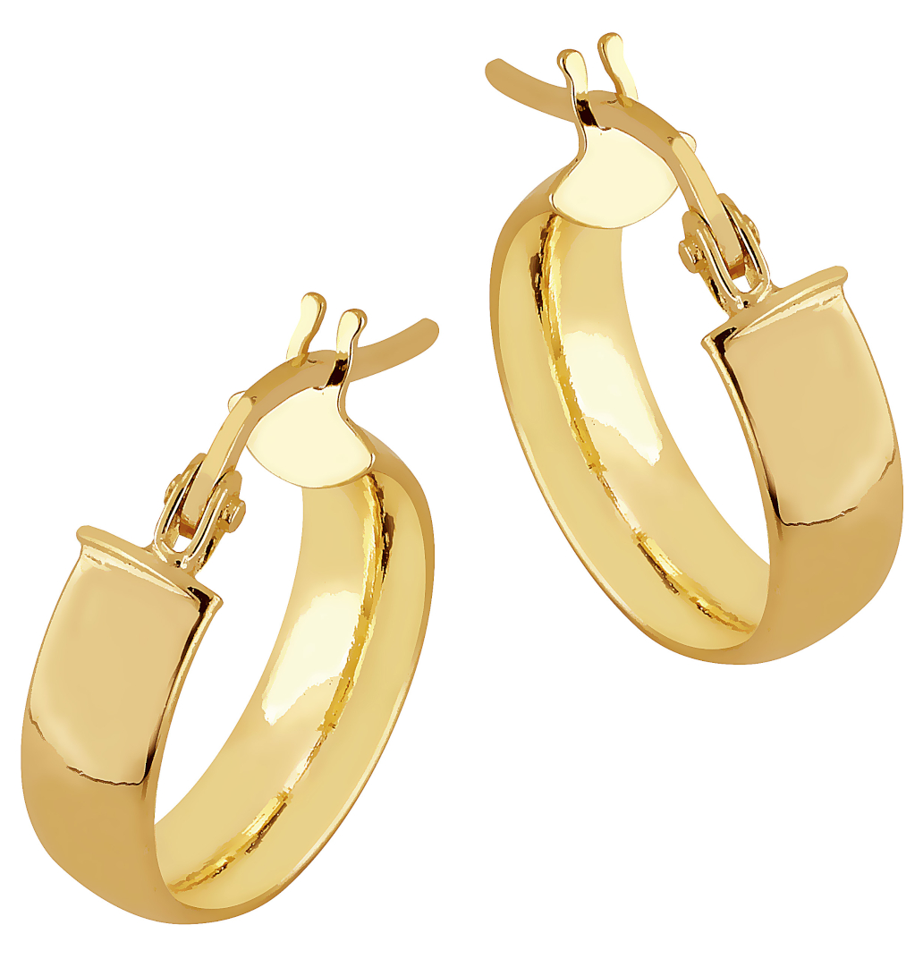 Lykka Casuals hoops in yellow gold 10 mm