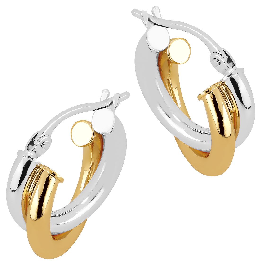 Lykka Casuals two-tone hoops in yellow gold 
