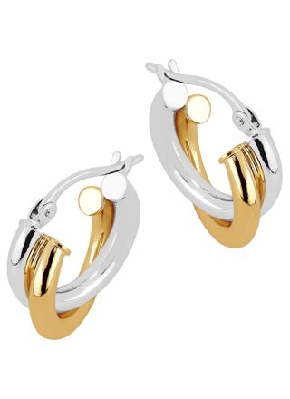 Lykka Casuals two-tone hoops in yellow gold 