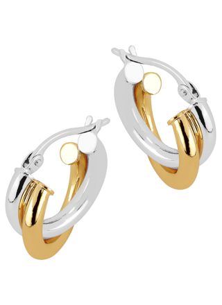 Lykka Casuals two-tone hoops in yellow gold