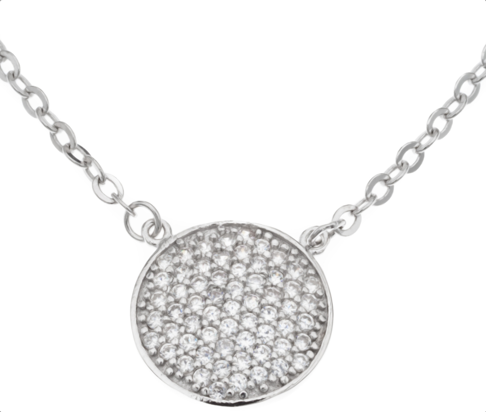 Silver Bar Oblatum micros pave pendant 42+2mm 5357