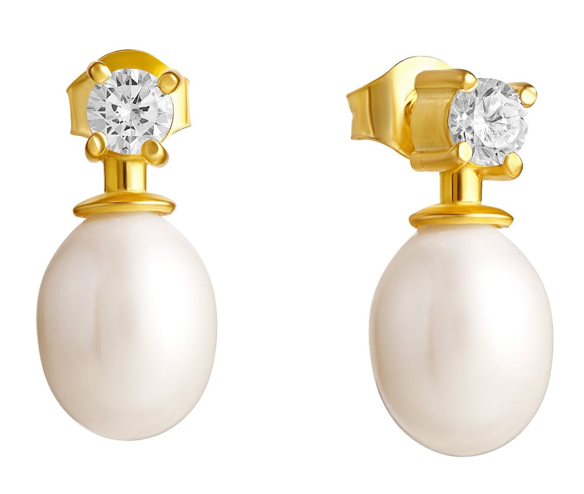 Lempikoru Moment of Joy gold-plated silver pearl earrings 53 010 30 000