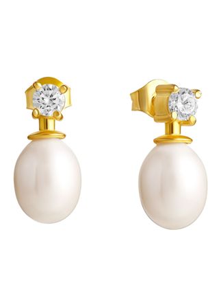 Lempikoru Moment of Joy gold-plated silver pearl earrings 53 010 30 000