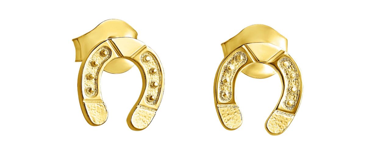 Lempikoru Ratsu horse-shoe-earrings gold-plated silver 53 113 00 000